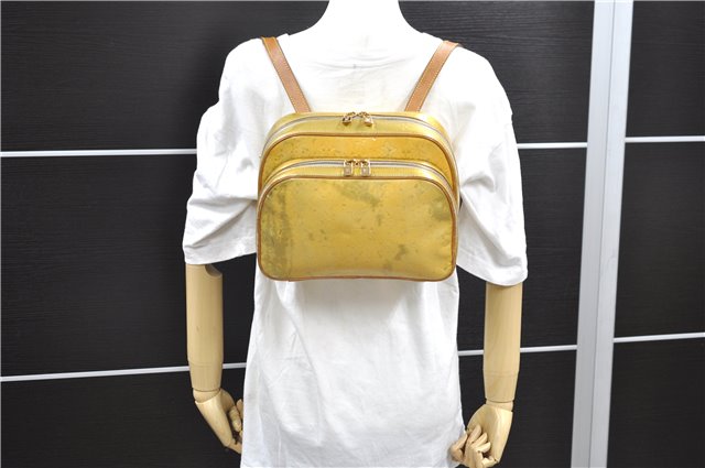 Authentic Louis Vuitton Vernis Murray Backpack Yellow M91038 LV 9080D