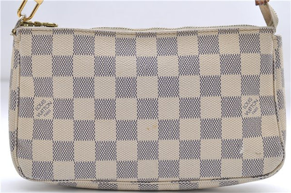 Authentic Louis Vuitton Damier Azur Pochette Accessoires Pouch N51986 LV 9081D
