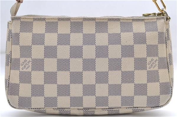 Authentic Louis Vuitton Damier Azur Pochette Accessoires Pouch N51986 LV 9081D