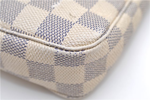Authentic Louis Vuitton Damier Azur Pochette Accessoires Pouch N51986 LV 9081D