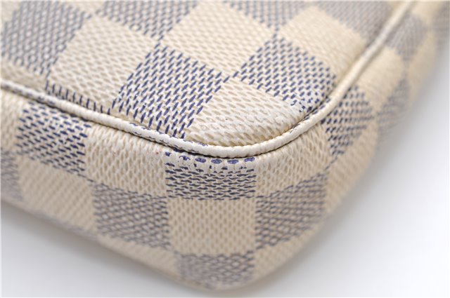 Authentic Louis Vuitton Damier Azur Pochette Accessoires Pouch N51986 LV 9081D