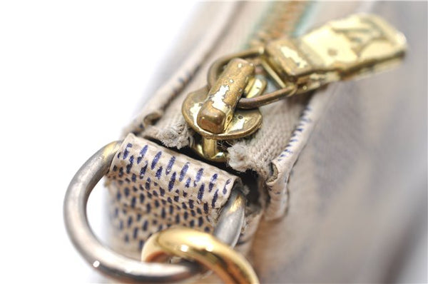 Authentic Louis Vuitton Damier Azur Pochette Accessoires Pouch N51986 LV 9081D