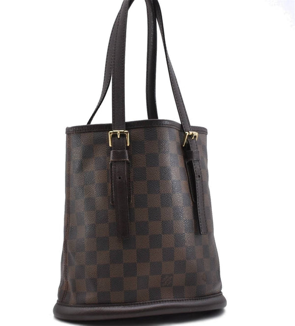 Authentic Louis Vuitton Damier Marais Bucket Shoulder Bag N42240 LV 9083C