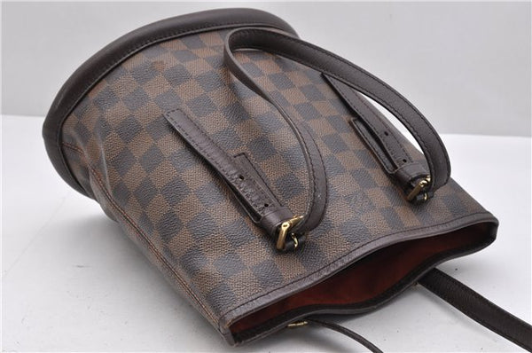 Authentic Louis Vuitton Damier Marais Bucket Shoulder Bag N42240 LV 9083C