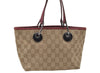 Authentic GUCCI Eclipse Hand Bag Purse GG Canvas Leather 120844 Beige Pink 9083D