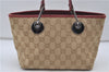 Authentic GUCCI Eclipse Hand Bag Purse GG Canvas Leather 120844 Beige Pink 9083D