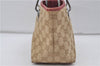 Authentic GUCCI Eclipse Hand Bag Purse GG Canvas Leather 120844 Beige Pink 9083D