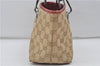 Authentic GUCCI Eclipse Hand Bag Purse GG Canvas Leather 120844 Beige Pink 9083D