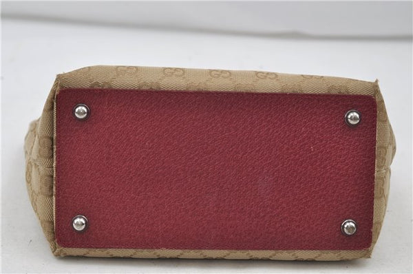 Authentic GUCCI Eclipse Hand Bag Purse GG Canvas Leather 120844 Beige Pink 9083D