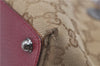 Authentic GUCCI Eclipse Hand Bag Purse GG Canvas Leather 120844 Beige Pink 9083D