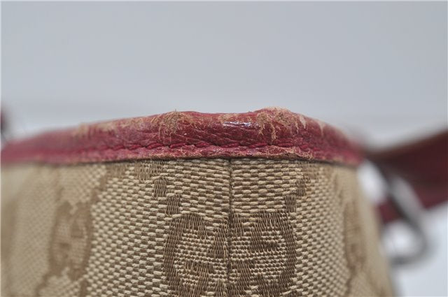 Authentic GUCCI Eclipse Hand Bag Purse GG Canvas Leather 120844 Beige Pink 9083D