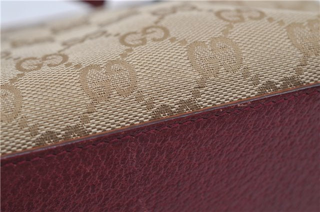 Authentic GUCCI Eclipse Hand Bag Purse GG Canvas Leather 120844 Beige Pink 9083D