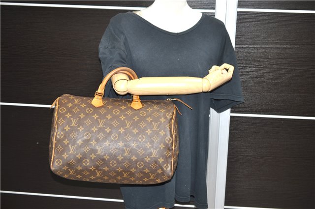 Authentic Louis Vuitton Monogram Speedy 35 Hand Bag M41524 LV 9085C