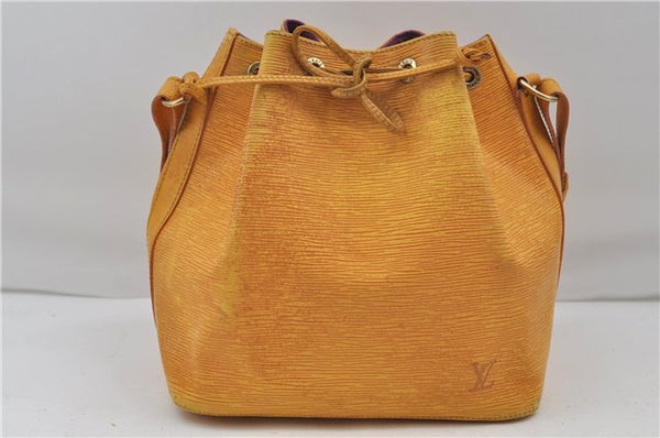 Authentic Louis Vuitton Epi Petit Noe Shoulder Bag Yellow M44109 LV 9088D