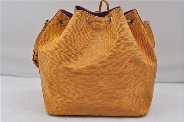 Authentic Louis Vuitton Epi Petit Noe Shoulder Bag Yellow M44109 LV 9088D