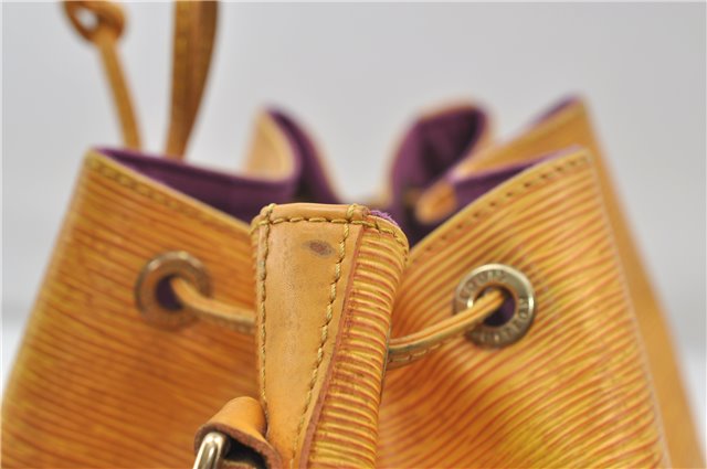 Authentic Louis Vuitton Epi Petit Noe Shoulder Bag Yellow M44109 LV 9088D