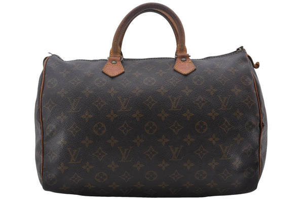 Authentic Louis Vuitton Monogram Speedy 35 Hand Boston Bag M41524 LV Junk 9090D