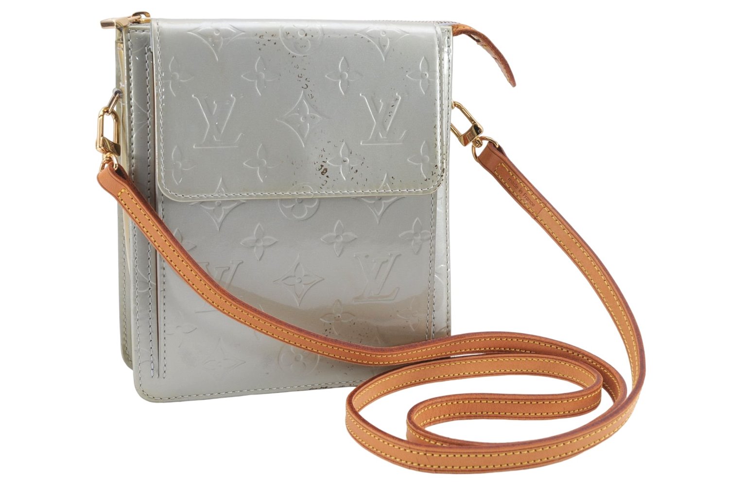 Auth Louis Vuitton Vernis Mott Shoulder Hand Bag Light Green M91030 LV 9093D