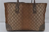 Auth GUCCI Heart Bit Shoulder Tote Bag GG Canvas Leather 269956 Brown Gold 9095D