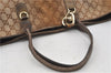 Auth GUCCI Heart Bit Shoulder Tote Bag GG Canvas Leather 269956 Brown Gold 9095D