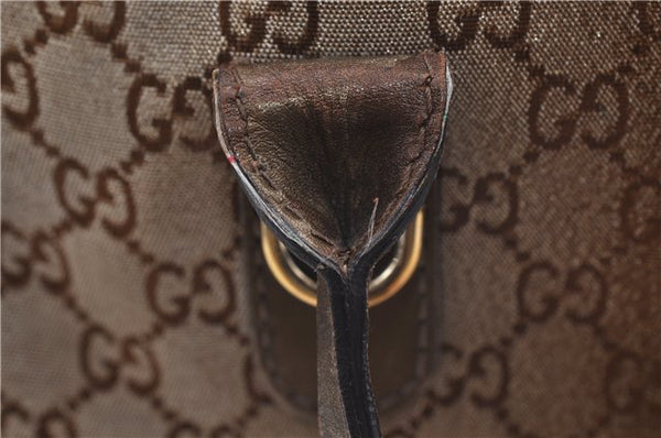 Auth GUCCI Heart Bit Shoulder Tote Bag GG Canvas Leather 269956 Brown Gold 9095D