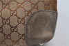 Auth GUCCI Heart Bit Shoulder Tote Bag GG Canvas Leather 269956 Brown Gold 9095D