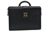 Authentic Louis Vuitton Epi Serviette Fermoir Briefcase M54352 Black LV 9096D