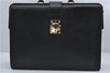 Authentic Louis Vuitton Epi Serviette Fermoir Briefcase M54352 Black LV 9096D
