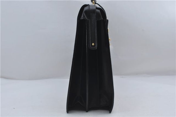 Authentic Louis Vuitton Epi Serviette Fermoir Briefcase M54352 Black LV 9096D