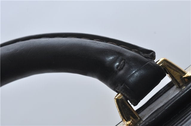 Authentic Louis Vuitton Epi Serviette Fermoir Briefcase M54352 Black LV 9096D