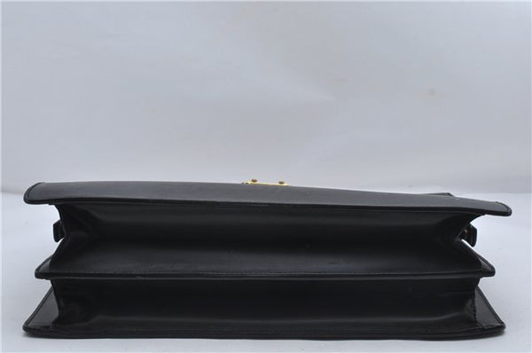 Authentic Louis Vuitton Epi Serviette Fermoir Briefcase M54352 Black LV 9096D