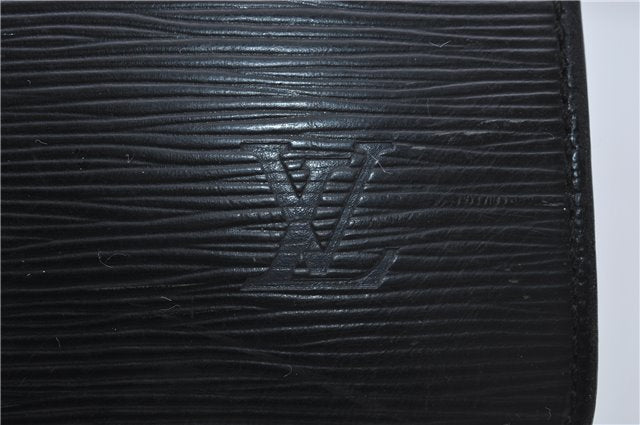 Authentic Louis Vuitton Epi Serviette Fermoir Briefcase M54352 Black LV 9096D