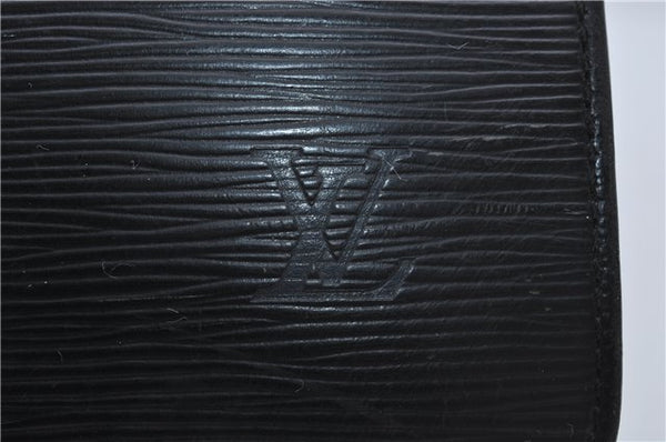 Authentic Louis Vuitton Epi Serviette Fermoir Briefcase M54352 Black LV 9096D