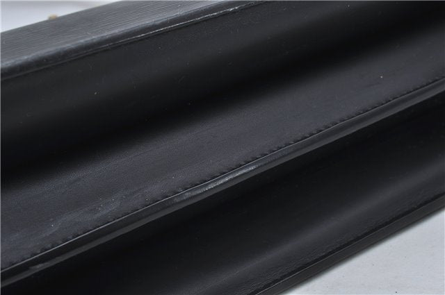 Authentic Louis Vuitton Epi Serviette Fermoir Briefcase M54352 Black LV 9096D