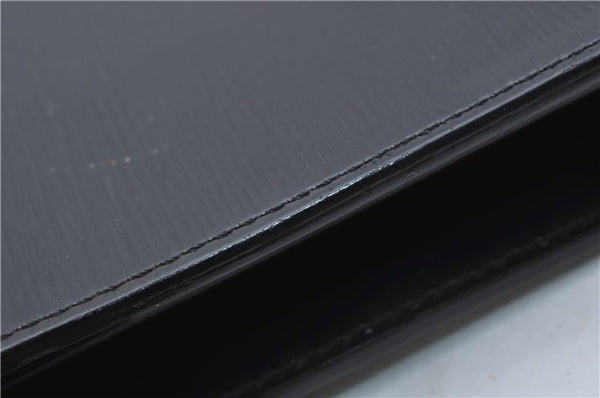 Authentic Louis Vuitton Epi Serviette Fermoir Briefcase M54352 Black LV 9096D