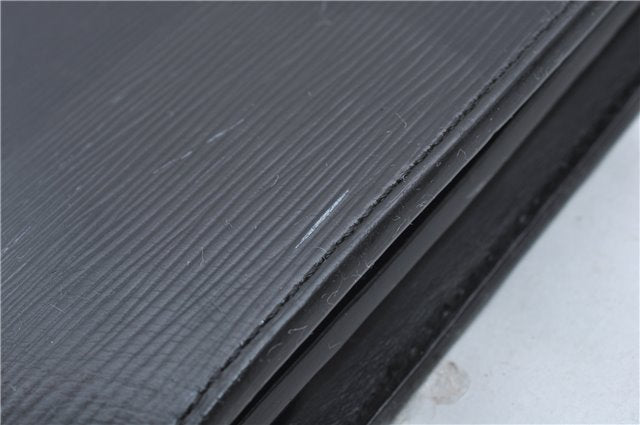 Authentic Louis Vuitton Epi Serviette Fermoir Briefcase M54352 Black LV 9096D