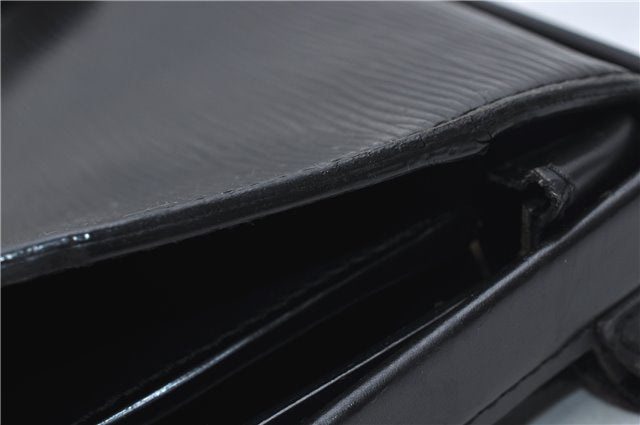 Authentic Louis Vuitton Epi Serviette Fermoir Briefcase M54352 Black LV 9096D