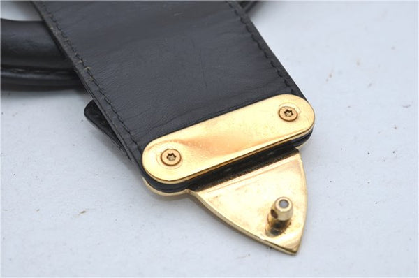 Authentic Louis Vuitton Epi Serviette Fermoir Briefcase M54352 Black LV 9096D