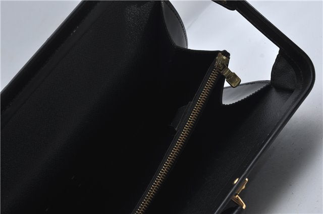 Authentic Louis Vuitton Epi Serviette Fermoir Briefcase M54352 Black LV 9096D