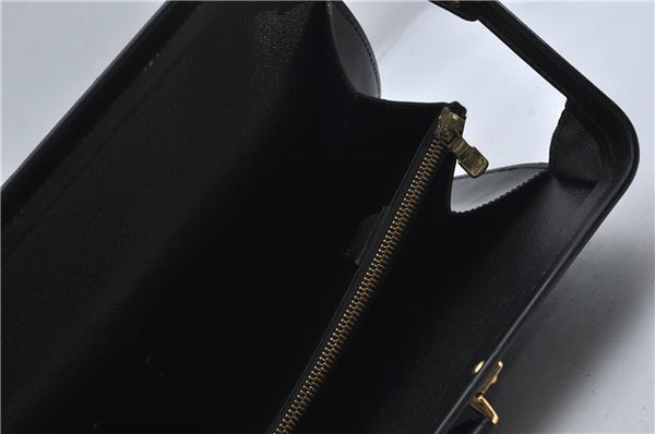 Authentic Louis Vuitton Epi Serviette Fermoir Briefcase M54352 Black LV 9096D
