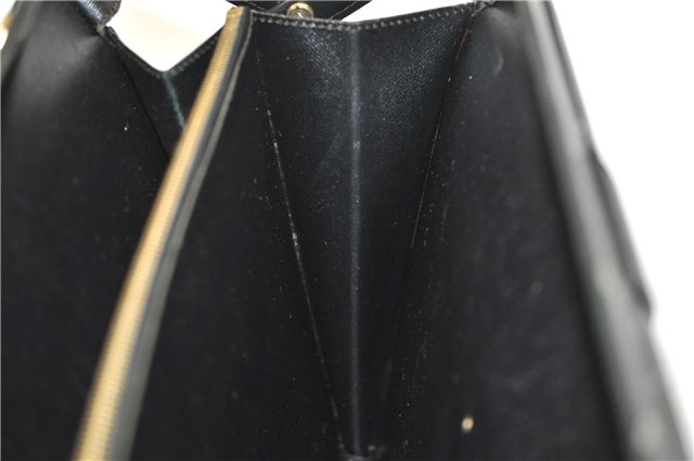 Authentic Louis Vuitton Epi Serviette Fermoir Briefcase M54352 Black LV 9096D
