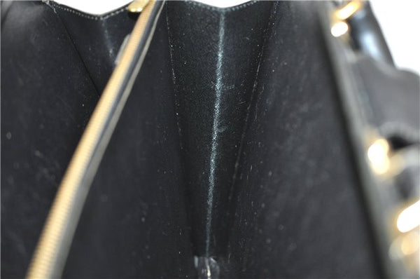 Authentic Louis Vuitton Epi Serviette Fermoir Briefcase M54352 Black LV 9096D