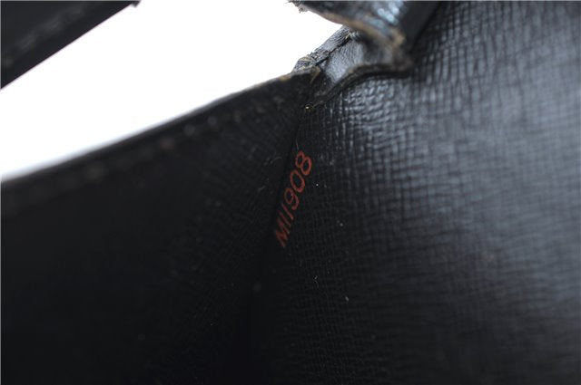 Authentic Louis Vuitton Epi Serviette Fermoir Briefcase M54352 Black LV 9096D