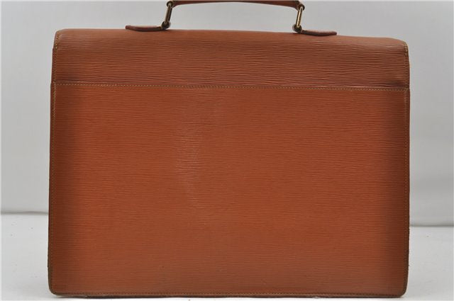 Auth Louis Vuitton Epi Serviette Ambassadeur Brown Briefcase M54418 LV 9098D