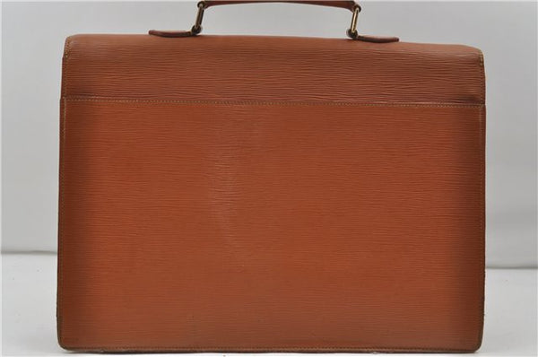 Auth Louis Vuitton Epi Serviette Ambassadeur Brown Briefcase M54418 LV 9098D