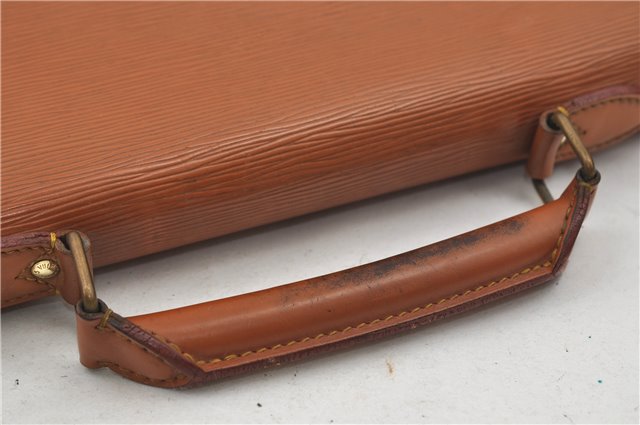 Auth Louis Vuitton Epi Serviette Ambassadeur Brown Briefcase M54418 LV 9098D
