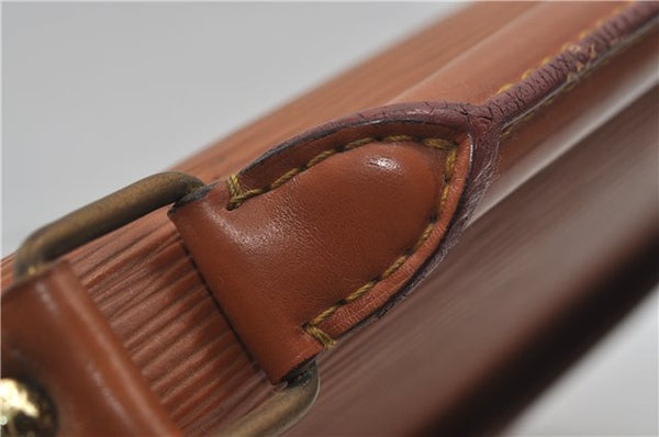 Auth Louis Vuitton Epi Serviette Ambassadeur Brown Briefcase M54418 LV 9098D