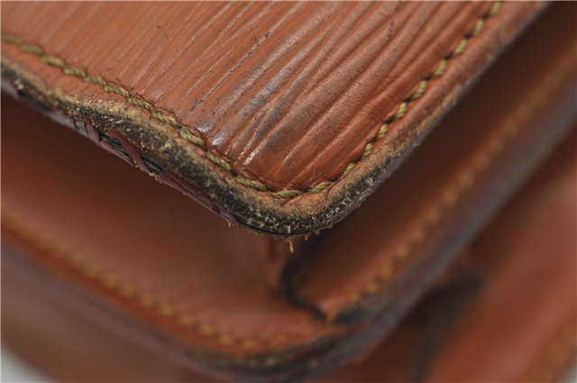 Auth Louis Vuitton Epi Serviette Ambassadeur Brown Briefcase M54418 LV 9098D