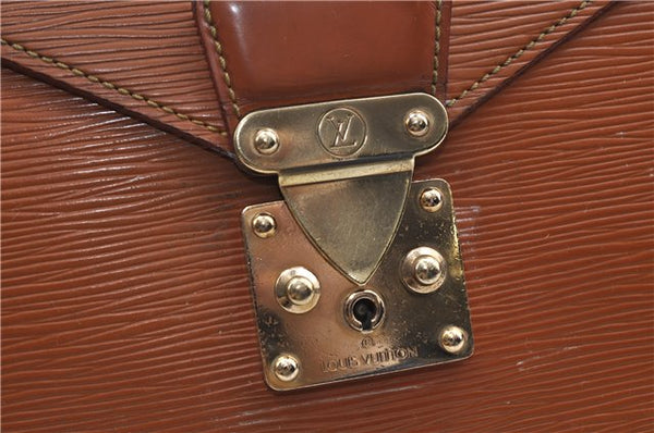 Auth Louis Vuitton Epi Serviette Ambassadeur Brown Briefcase M54418 LV 9098D