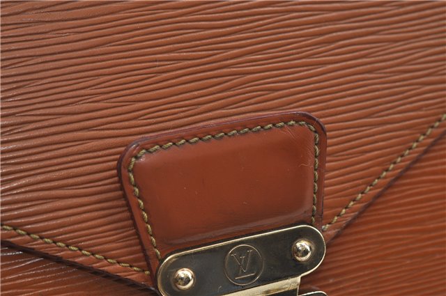 Auth Louis Vuitton Epi Serviette Ambassadeur Brown Briefcase M54418 LV 9098D